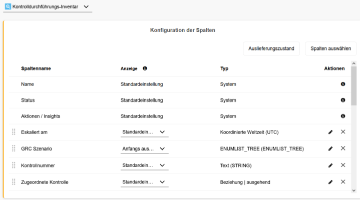  Dashboard Einstellungen 