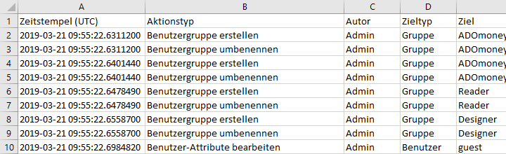  Auditprotokoll (Auschnitt) 