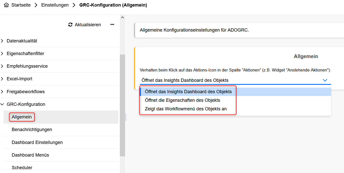 Allgemeine Konfiguration