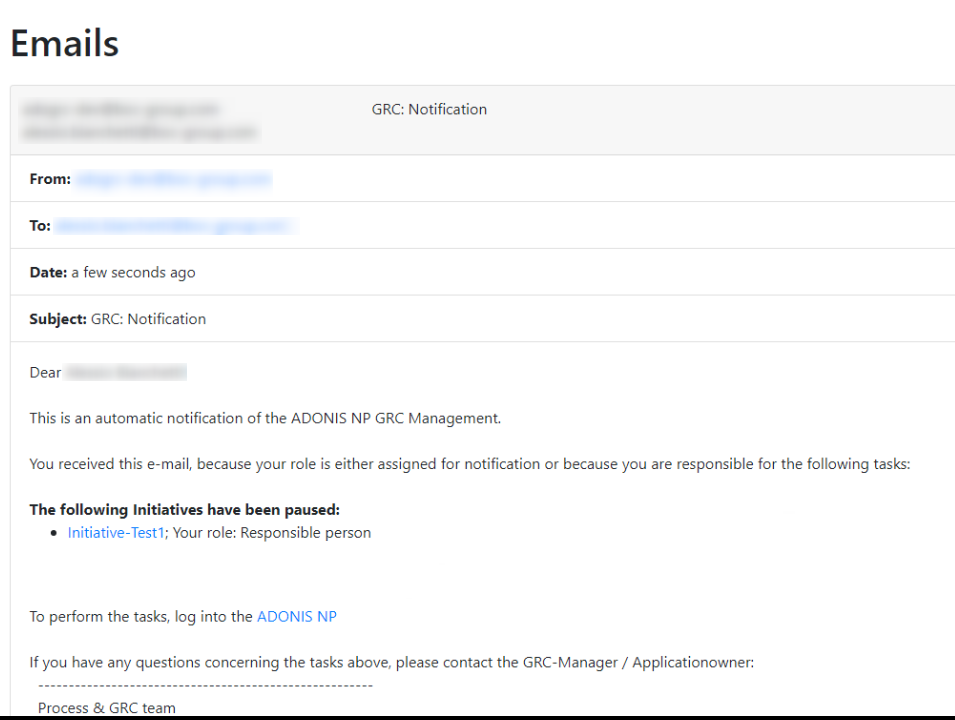 Initiative Benachrichtigung