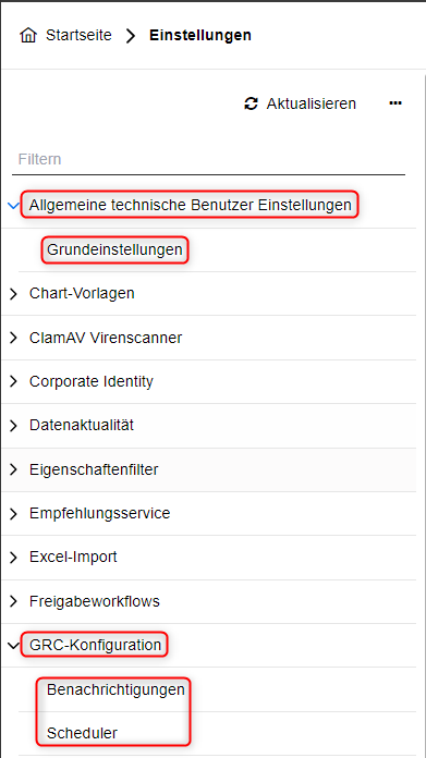 Technical Users Settings
