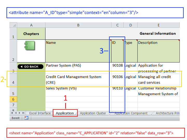  Example of an Excel File with Objects and Their Attributes