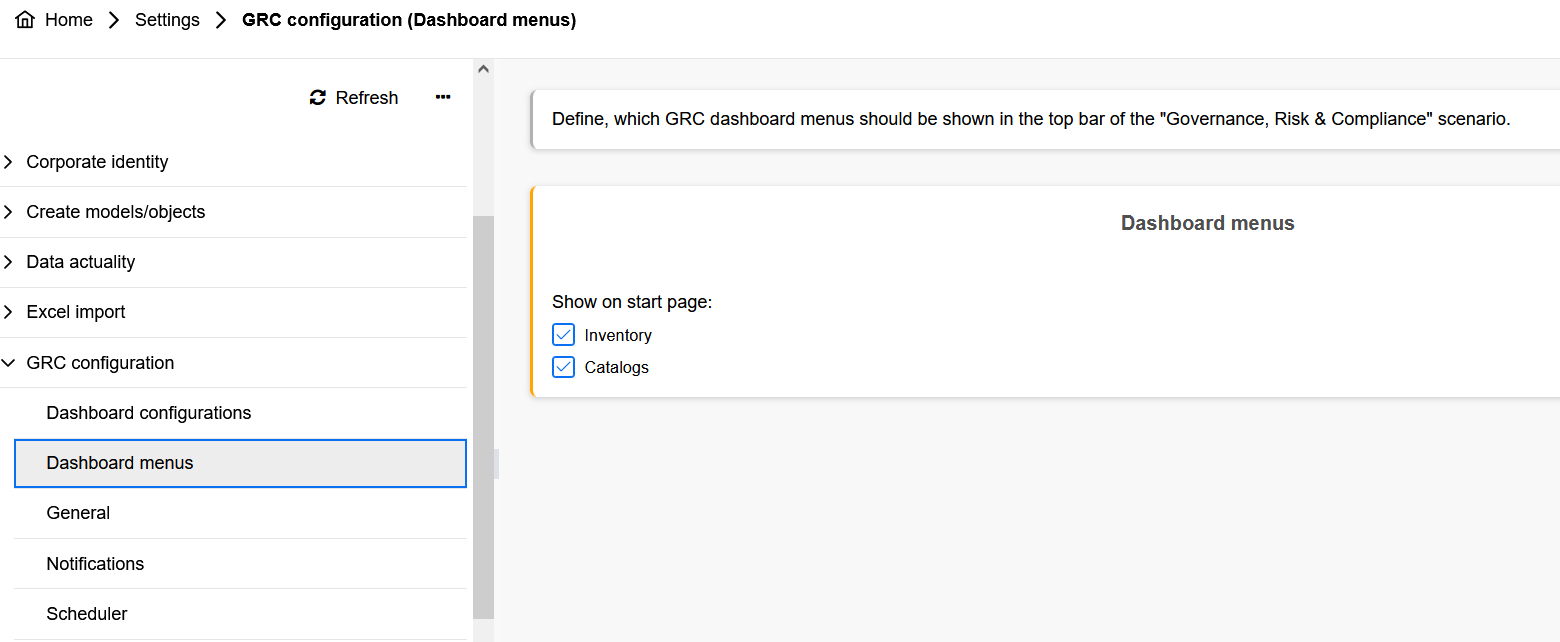 inventories configuration
