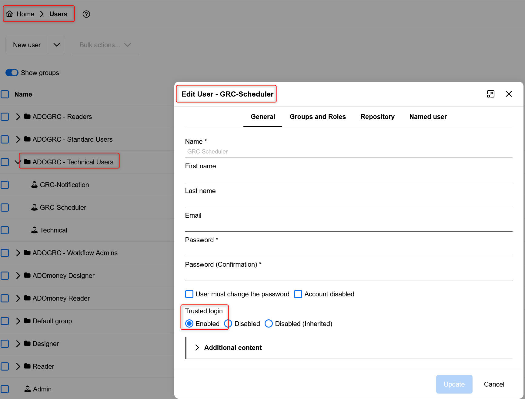 ADOGRC Technical Users