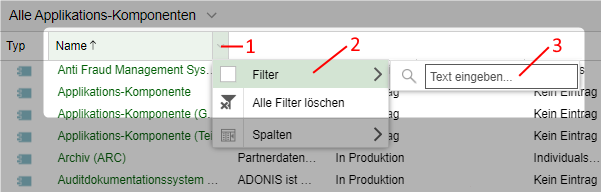  Daten in Spalten filtern - Filter anwenden