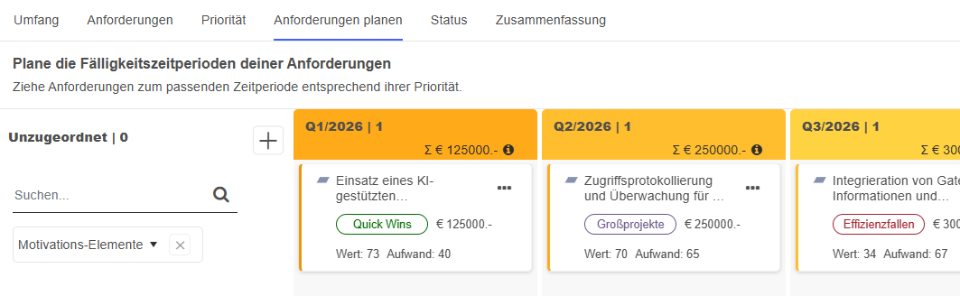  Anforderungen planen 