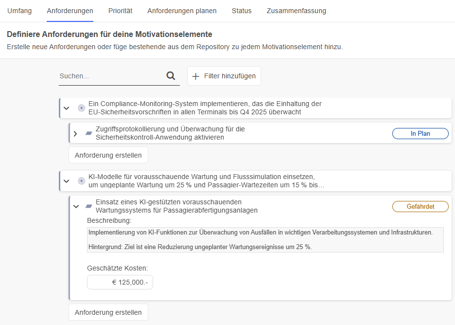  Anforderungen definieren 