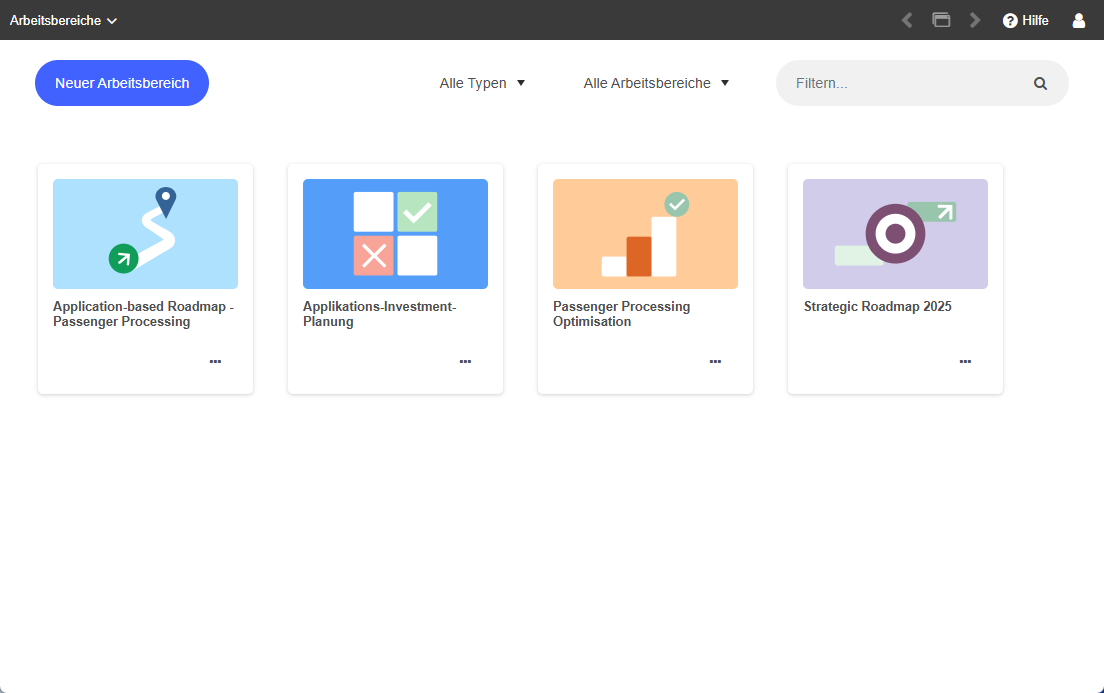  Die Seite Arbeitsbereiche 