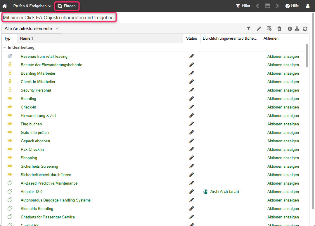 Das "Prüfen & Freigeben" Szenario