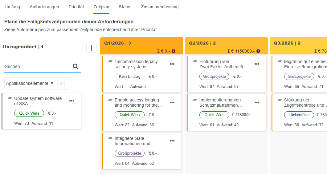  Anforderungen planen 