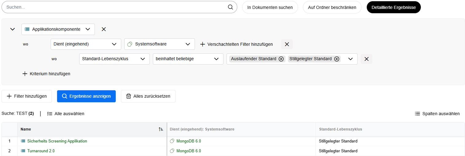Beispiel: Detaillierte Ergebnisse
