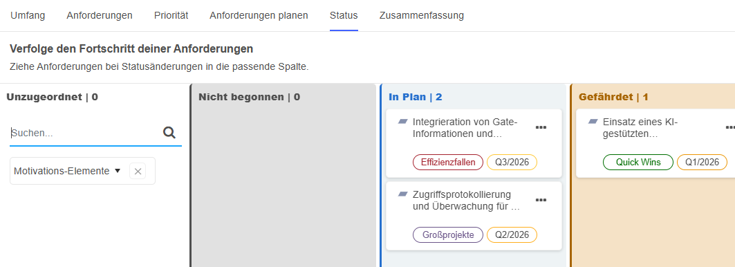  Anforderungen tracken 