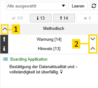In den Ergebnissen navigieren