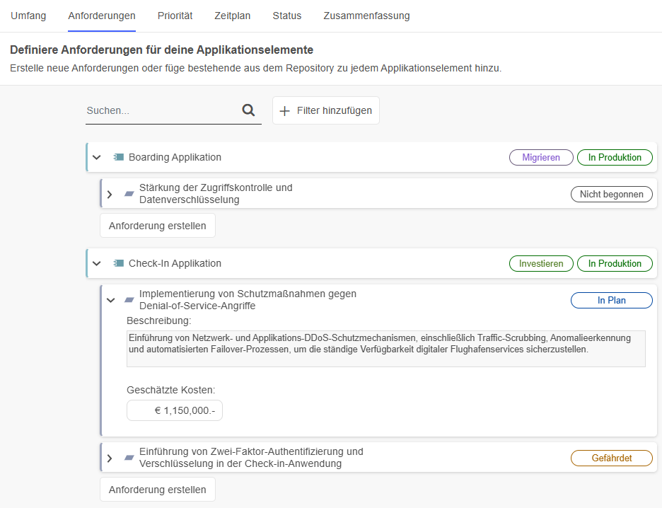  Anforderungen definieren 