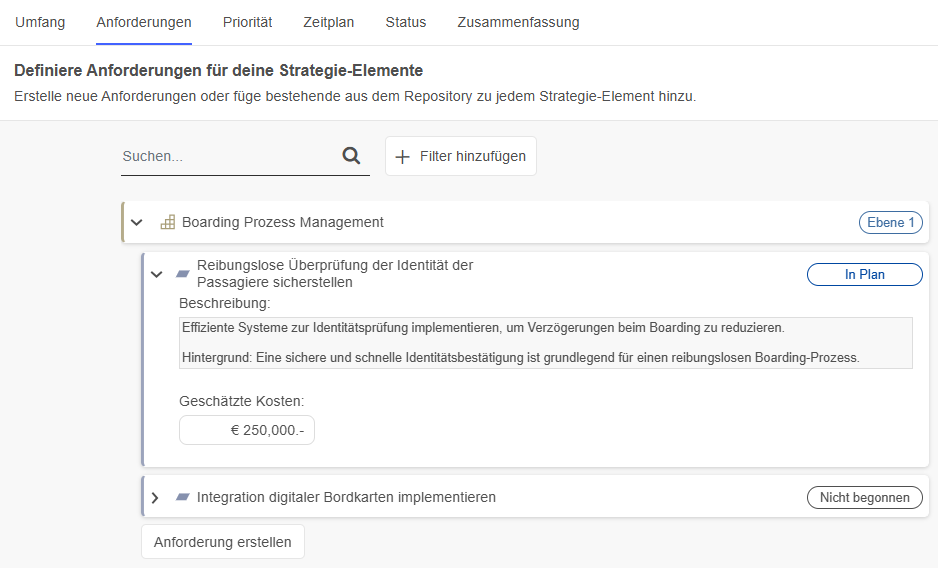  Anforderungen definieren 