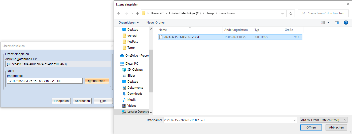 Navigieren Sie in Ihrem Windows Explorer zu Ihrer .xxl Datei, und bestätigen Sie die Auswahl mit &quot;Öffnen&quot;.