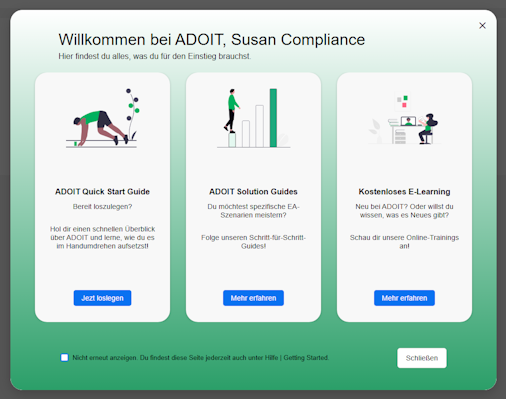 Willkommensbildschirm