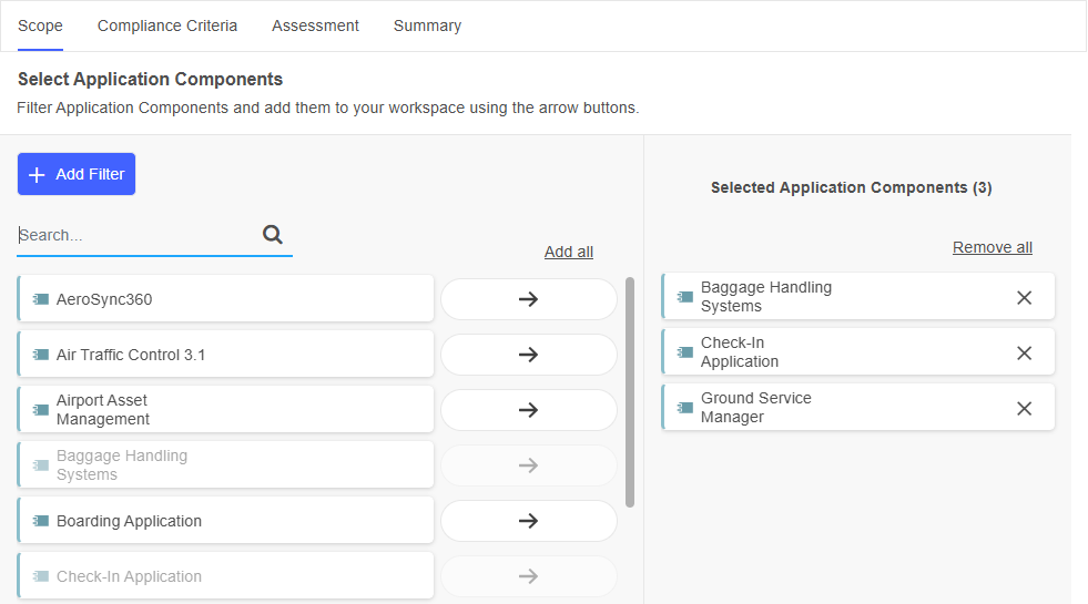 Select Application Components for Compliance Assessment