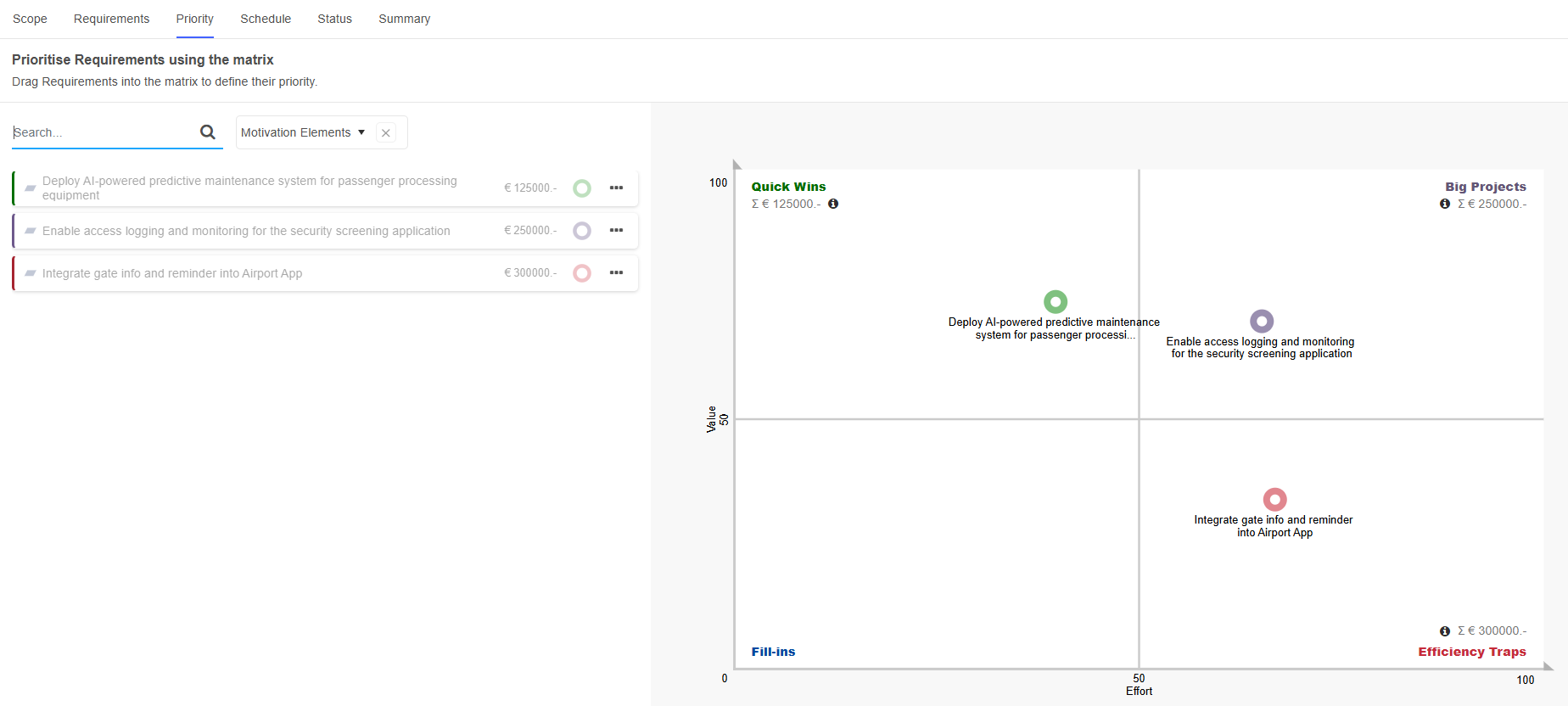 Prioritise Requirements