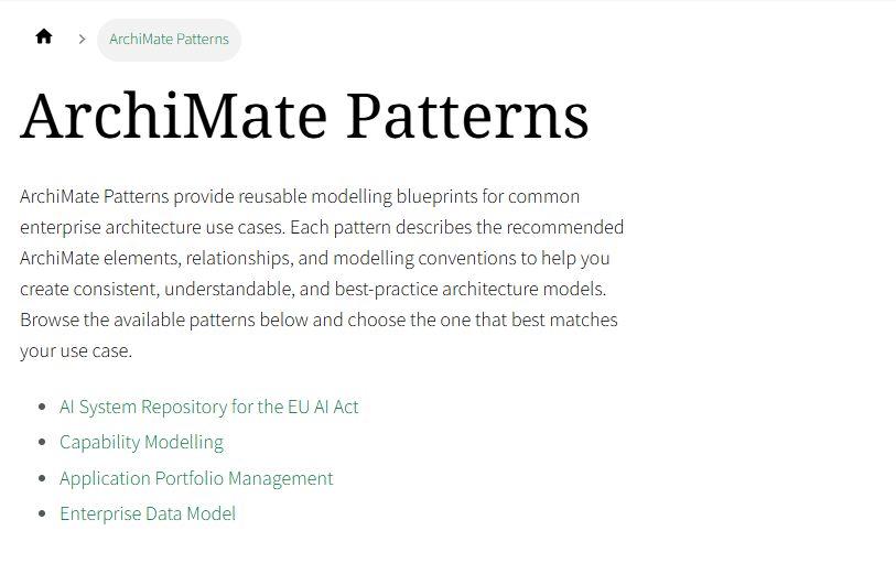 ArchiMate Pattern Library