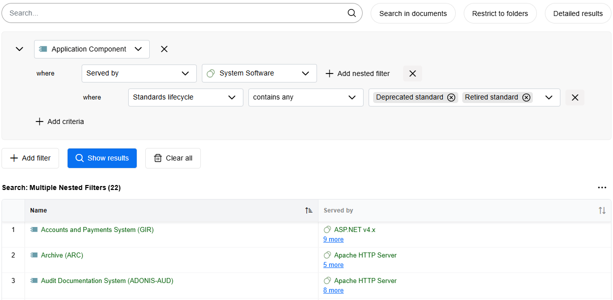  Example: Standard Search Results 