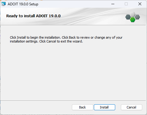  Installing ADOIT (3) – ready to install