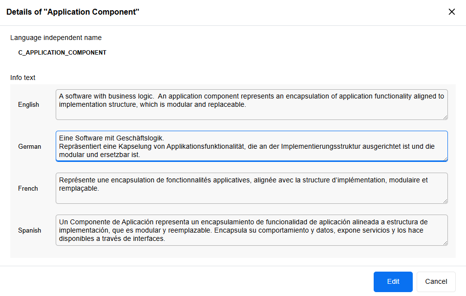 Edit info texts Edit info texts