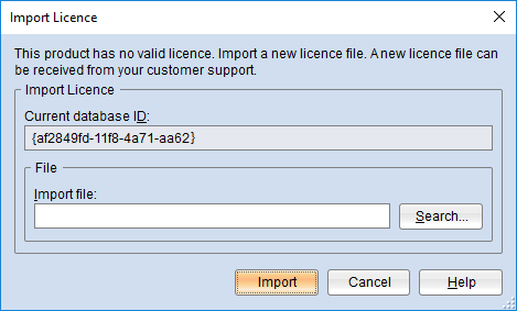 Click on &quot;Browse&quot; and select the new license file. Confirm with &quot;Import&quot;, bottom right