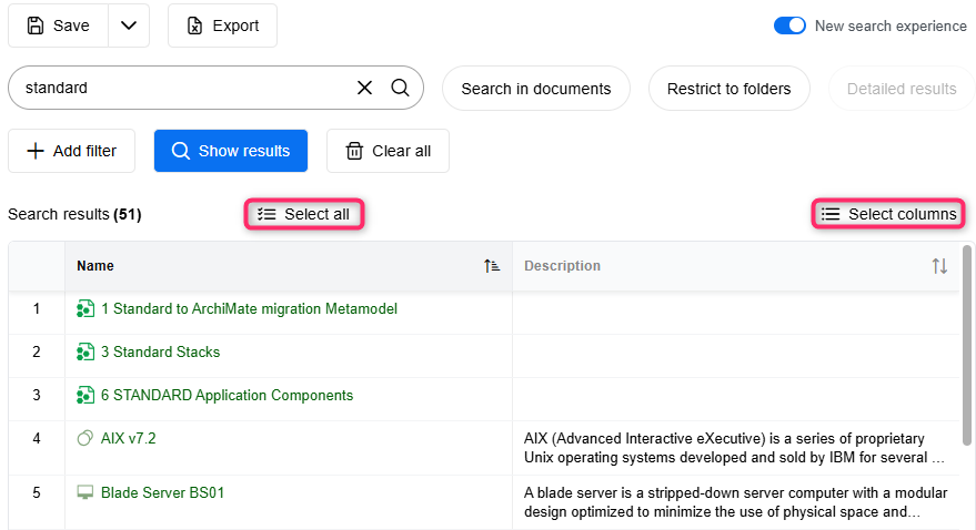 New search experience New search experience