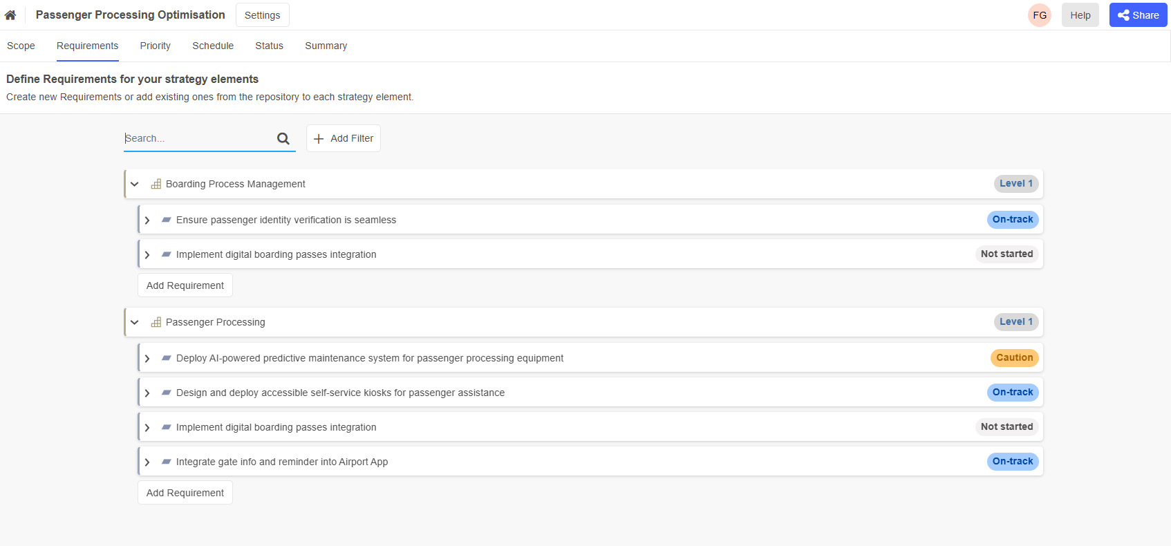 Capability-based Roadmap Workspace