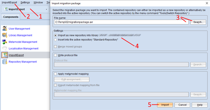  Import Migration Package 