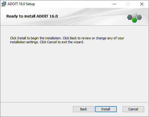  Installing ADOIT (3) – ready to install