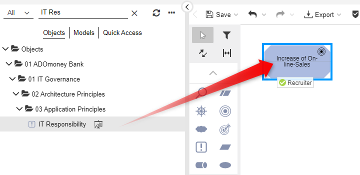  Faites glisser le modèle/objet depuis l’Explorateur vers l’éditeur graphique