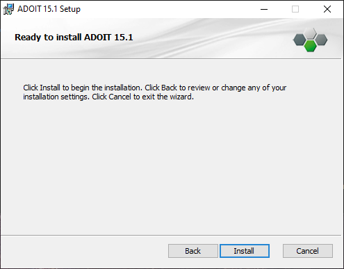  Installing ADOIT (3) – ready to install