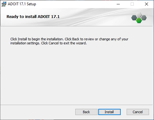  Installing ADOIT (3) – ready to install