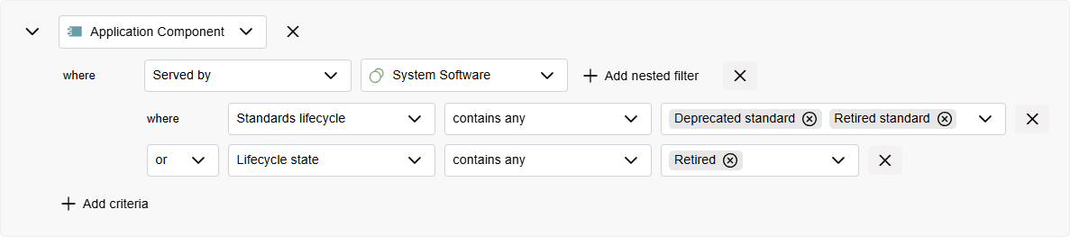  Example: Select Multiple Nested Filters for a Single Criterion