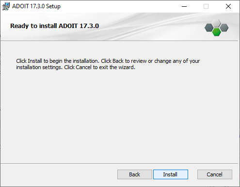  Installing ADOIT (3) – ready to install