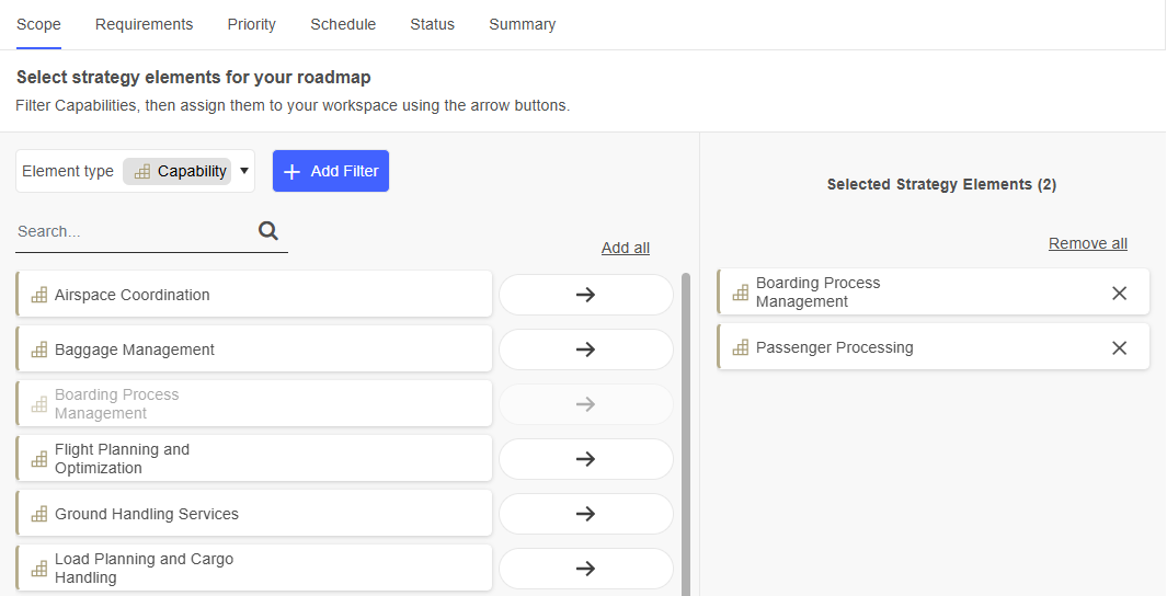  Select Strategy Elements for Roadmap