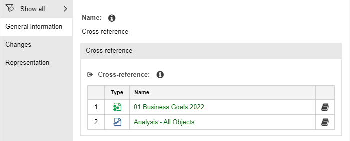 Cross-reference relation