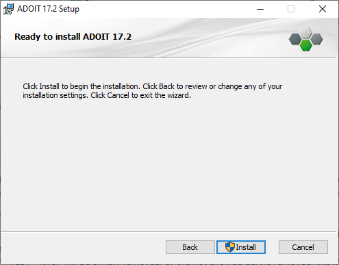  Installing ADOIT (3) – ready to install