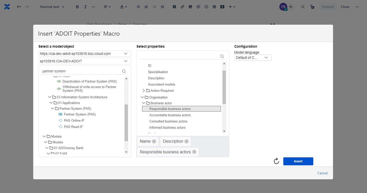 Model Viewer configuration dialogue