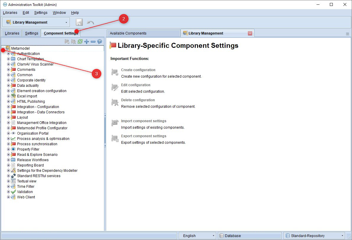 ATK - Click on Component Settings on the left, then expand&quot;