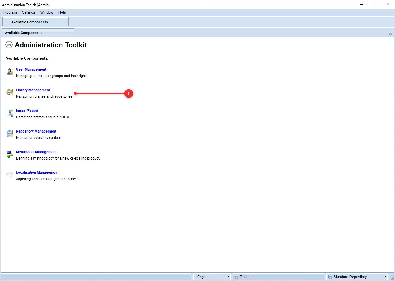 Click on &quot;Library Management Modules&quot; on the left-hand side