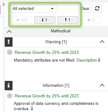 Changes in the validation functionality