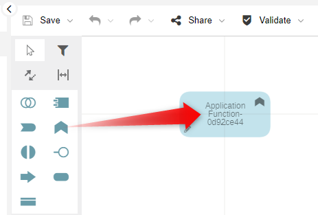 Drag object onto drawing area