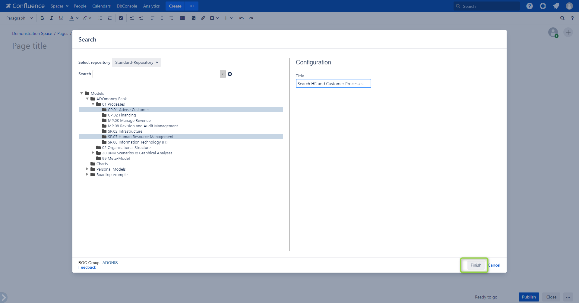 ADONIS Model Search macro configuration