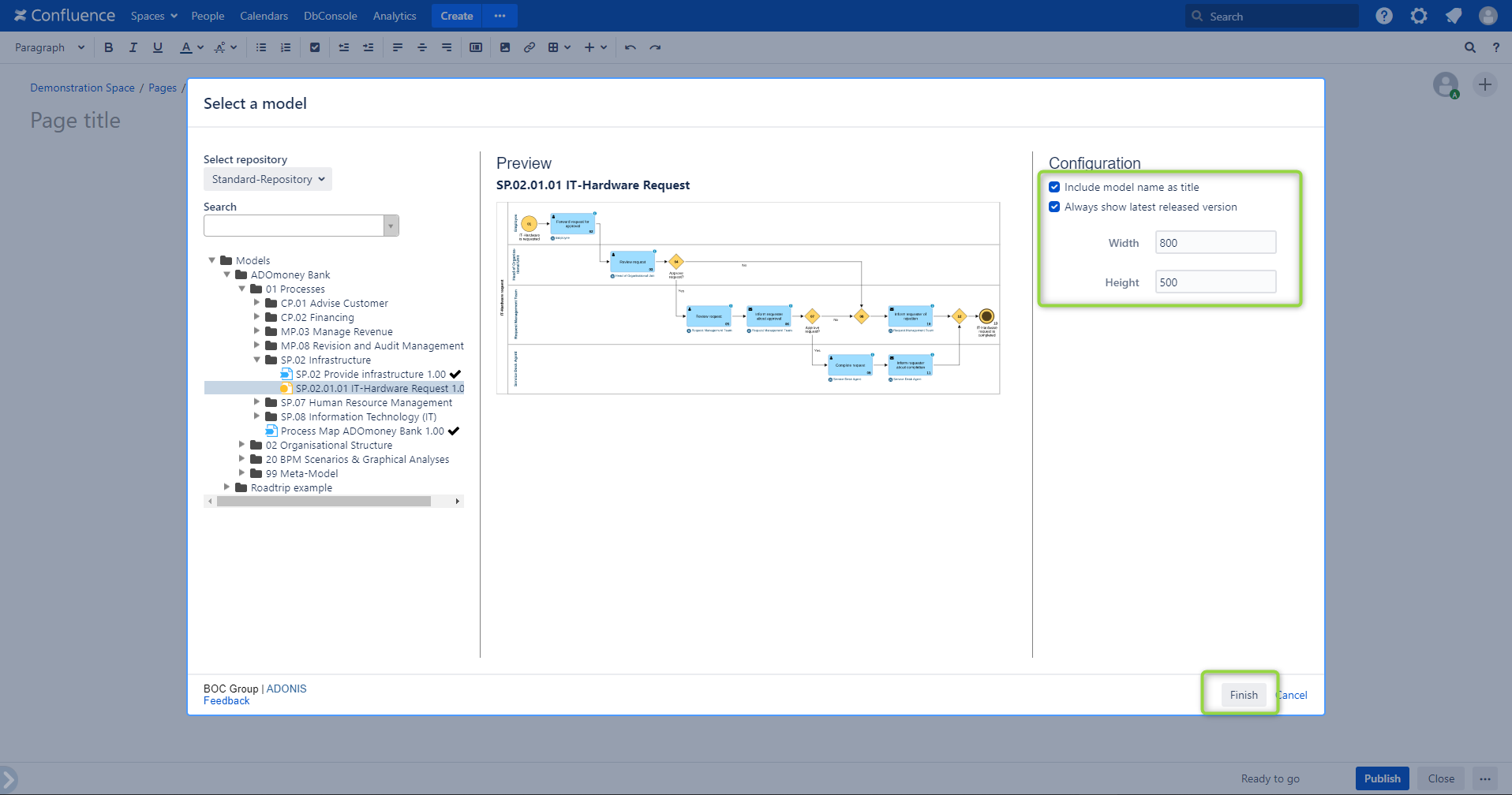 Model Viewer configuration dialogue