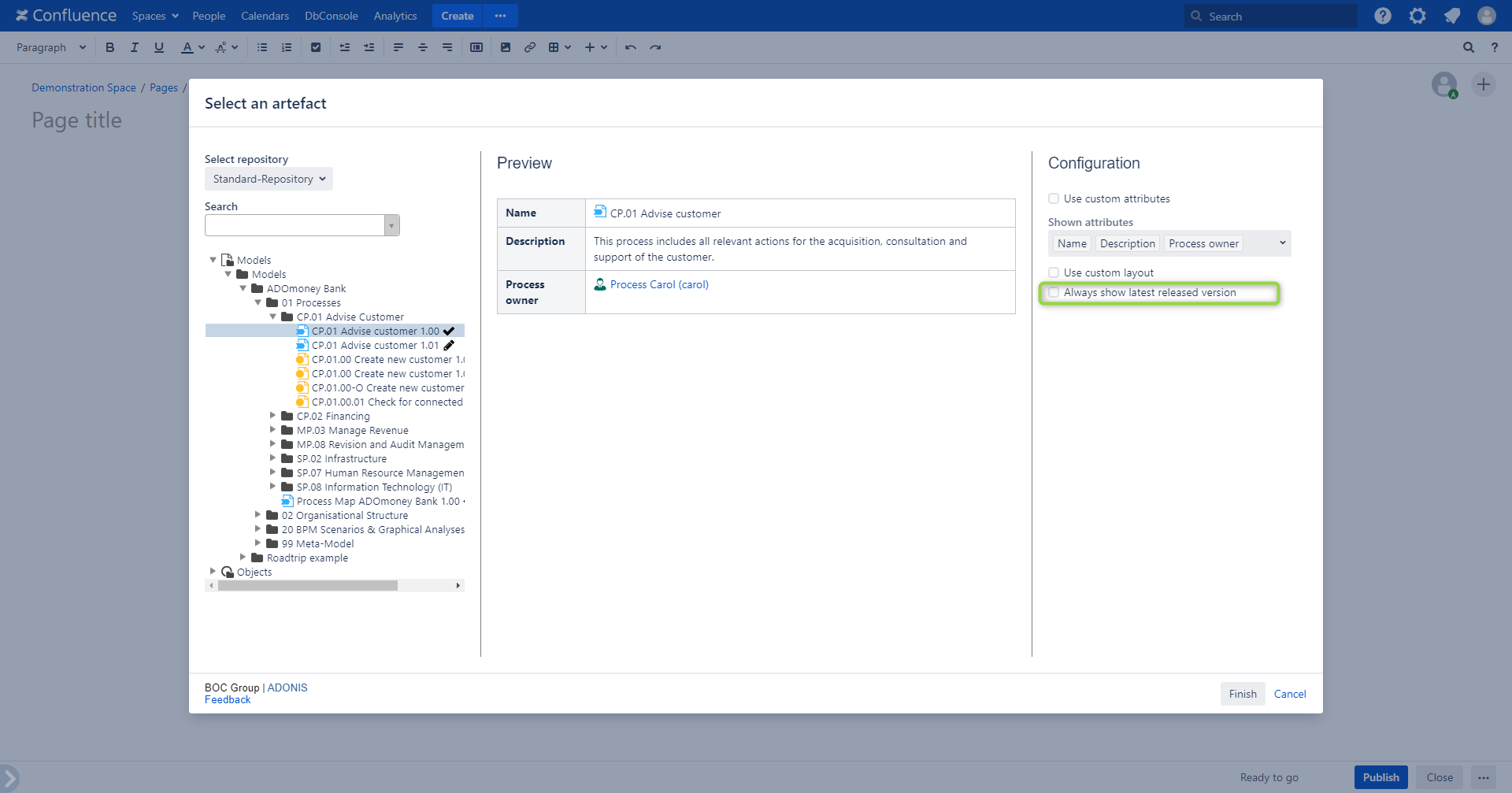 ADONIS Object &amp; Model Properties macro default configuration