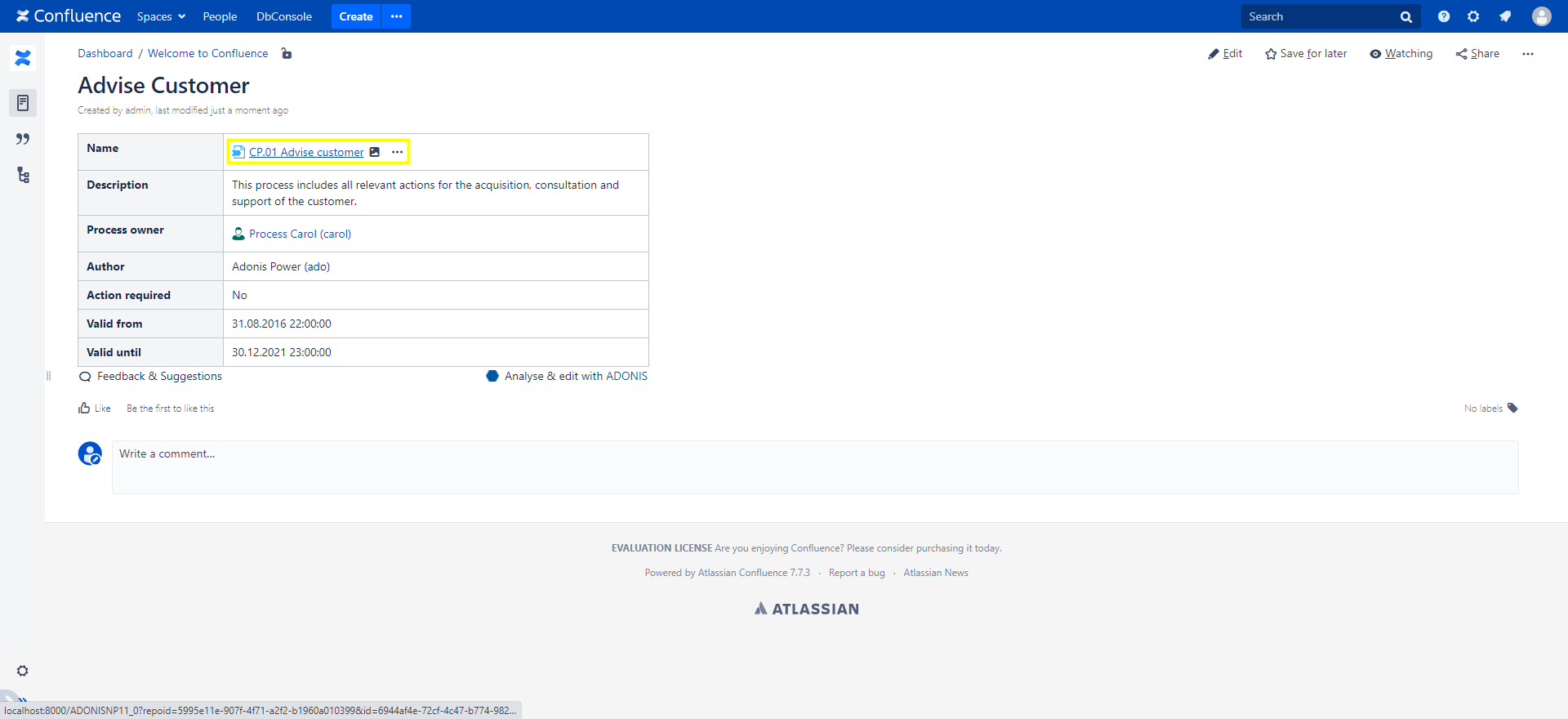 ADONIS Object &amp; Model Properties macro attribute options on hover