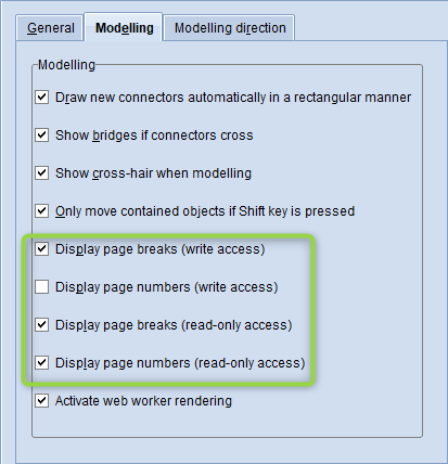 Enable page breaks page numbers